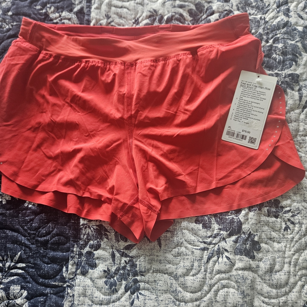 NWT lululemon athletica Fast & Free High Rise Split Short 3 Inch SZ XL